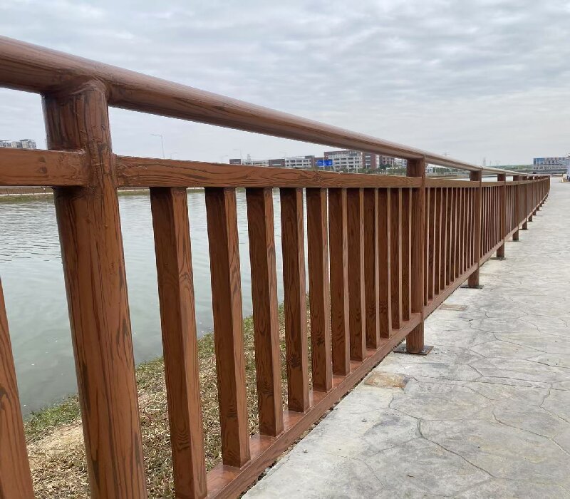 Imitation wooden river guardrail2