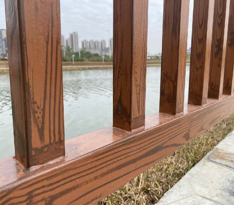 Imitation wooden river guardrail4