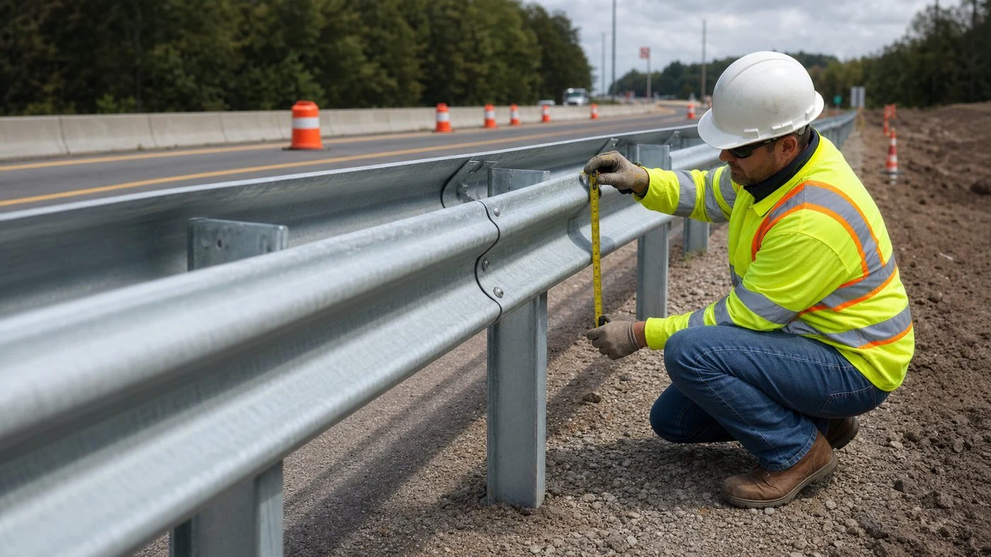 road guardrail crash protection